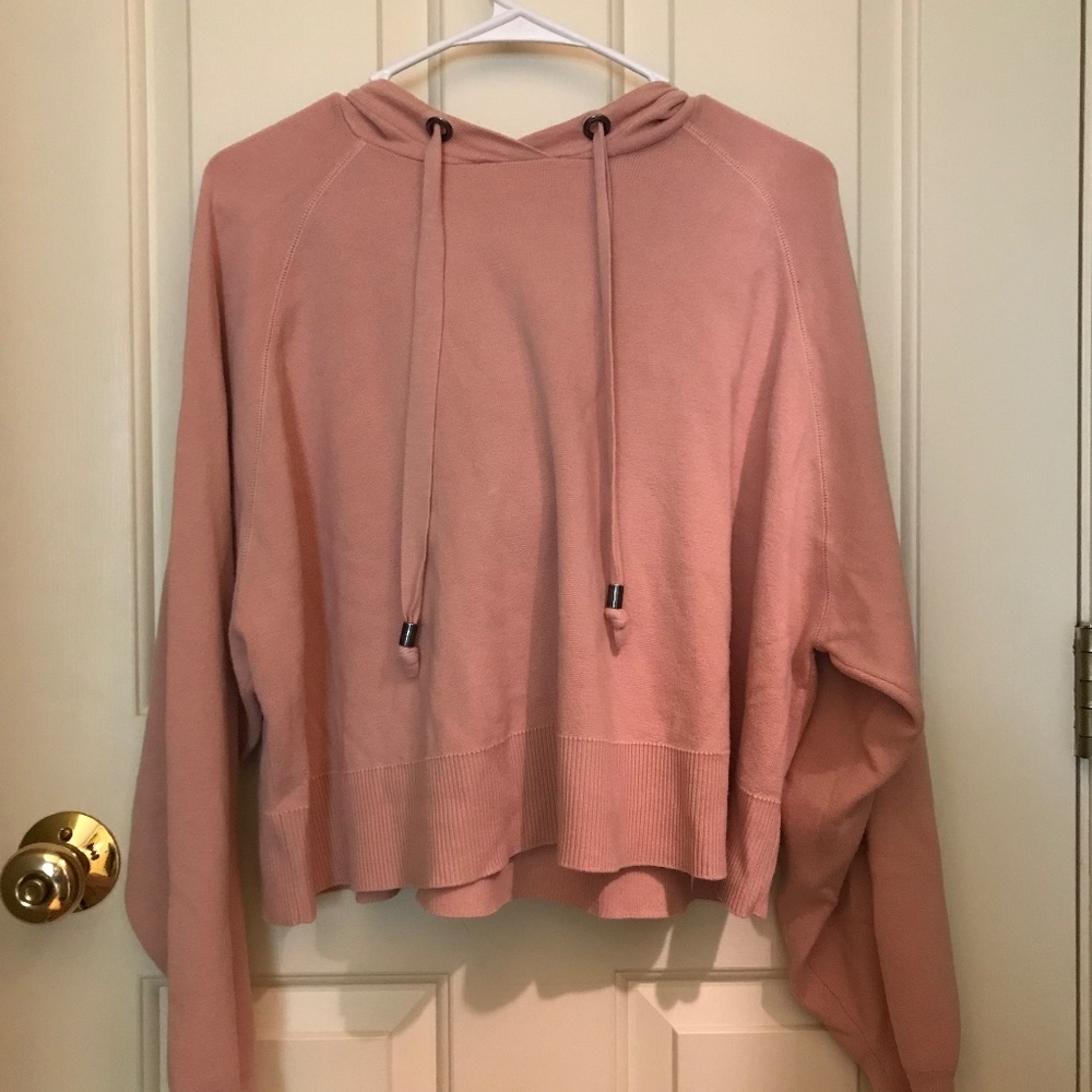 H&M Pink Cropped Hoodie Sweater Size Small